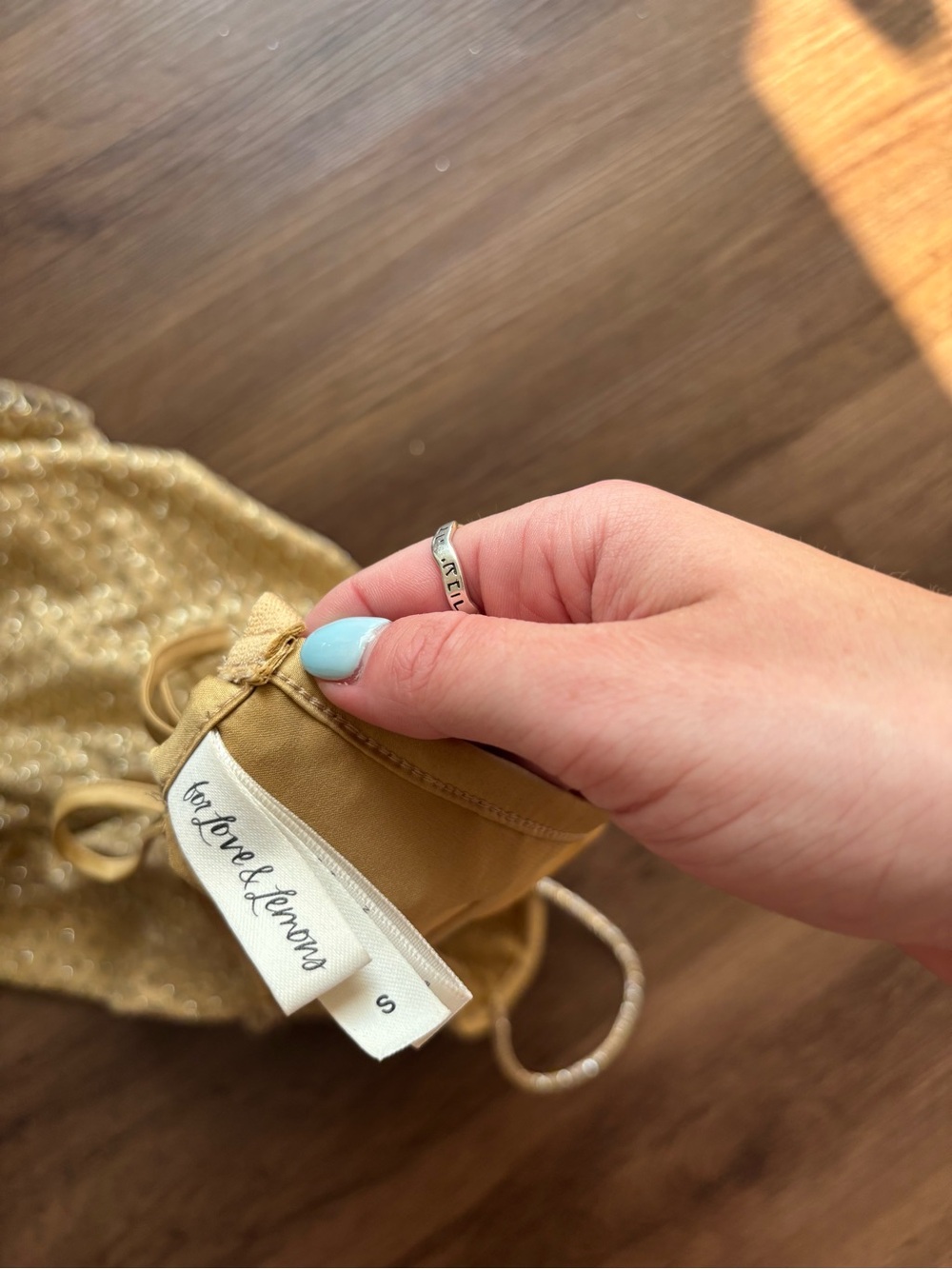 For Love and Lemons Glitter Slip Dress Gold - Picture 5 of 5